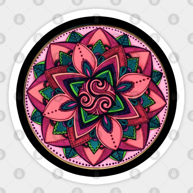 Pink Mandala Triskelion Sticker by Heartsake